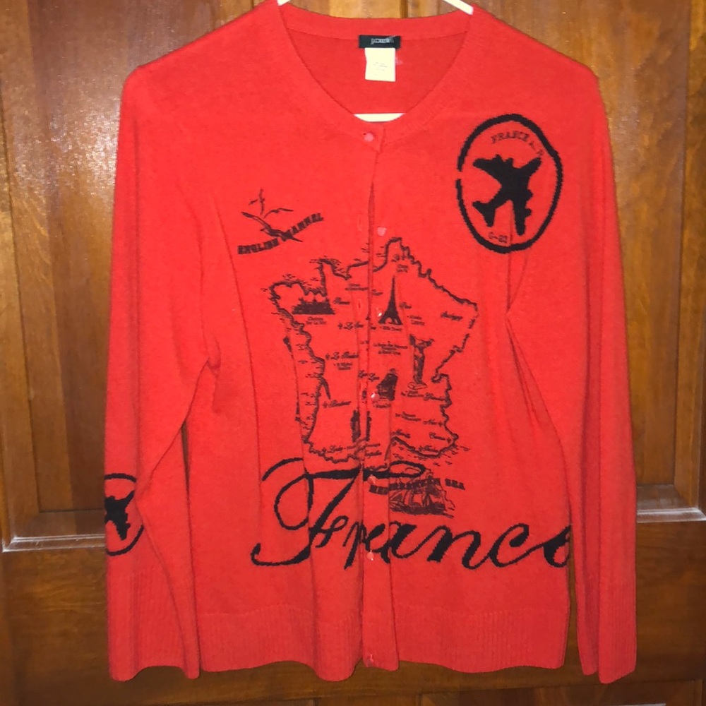 Orange “France” cardigan